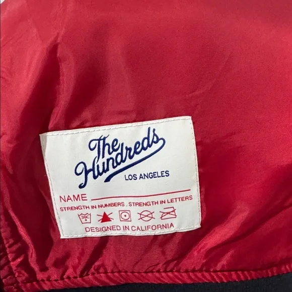 The Hundreds wool Red Bomber Sweater Jacket Sz L